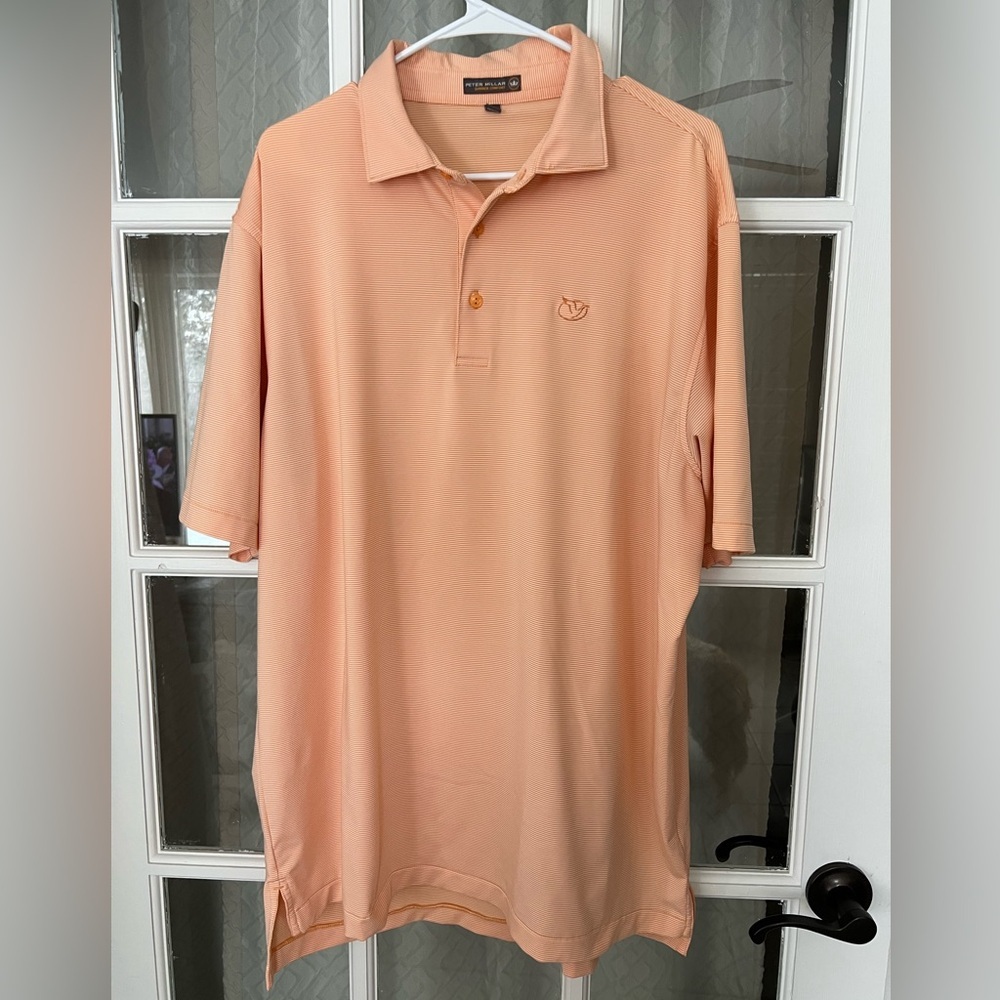 Peter Millar Polo Shirt Mens XL Cantaloupe Jubilee Stripe Performance Golf *LOGO - Picture 2 of 12